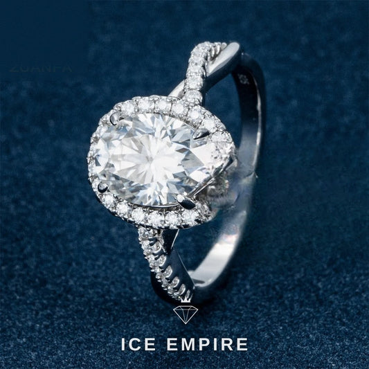 Iced Out Rose Gold Plated Moissanite Ring
