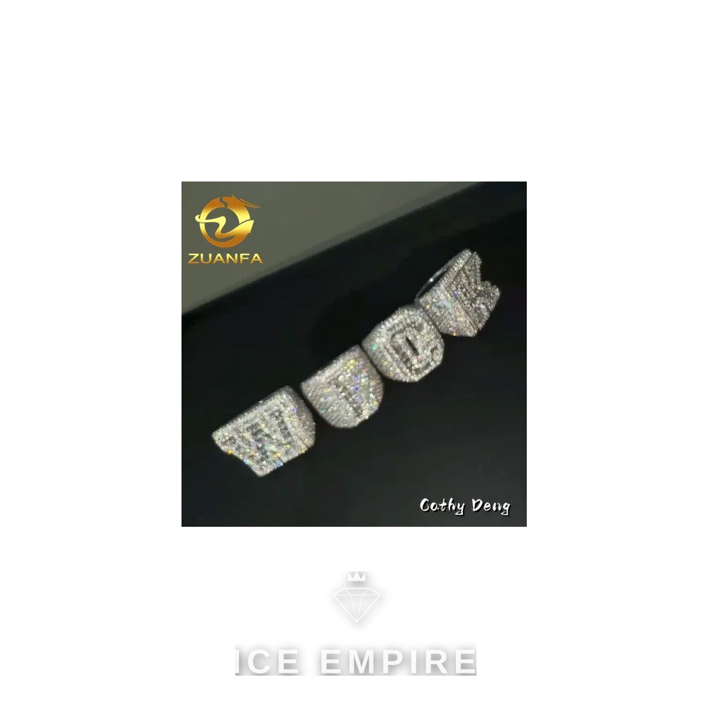Iced Out 925 Silver Moissanite Ring