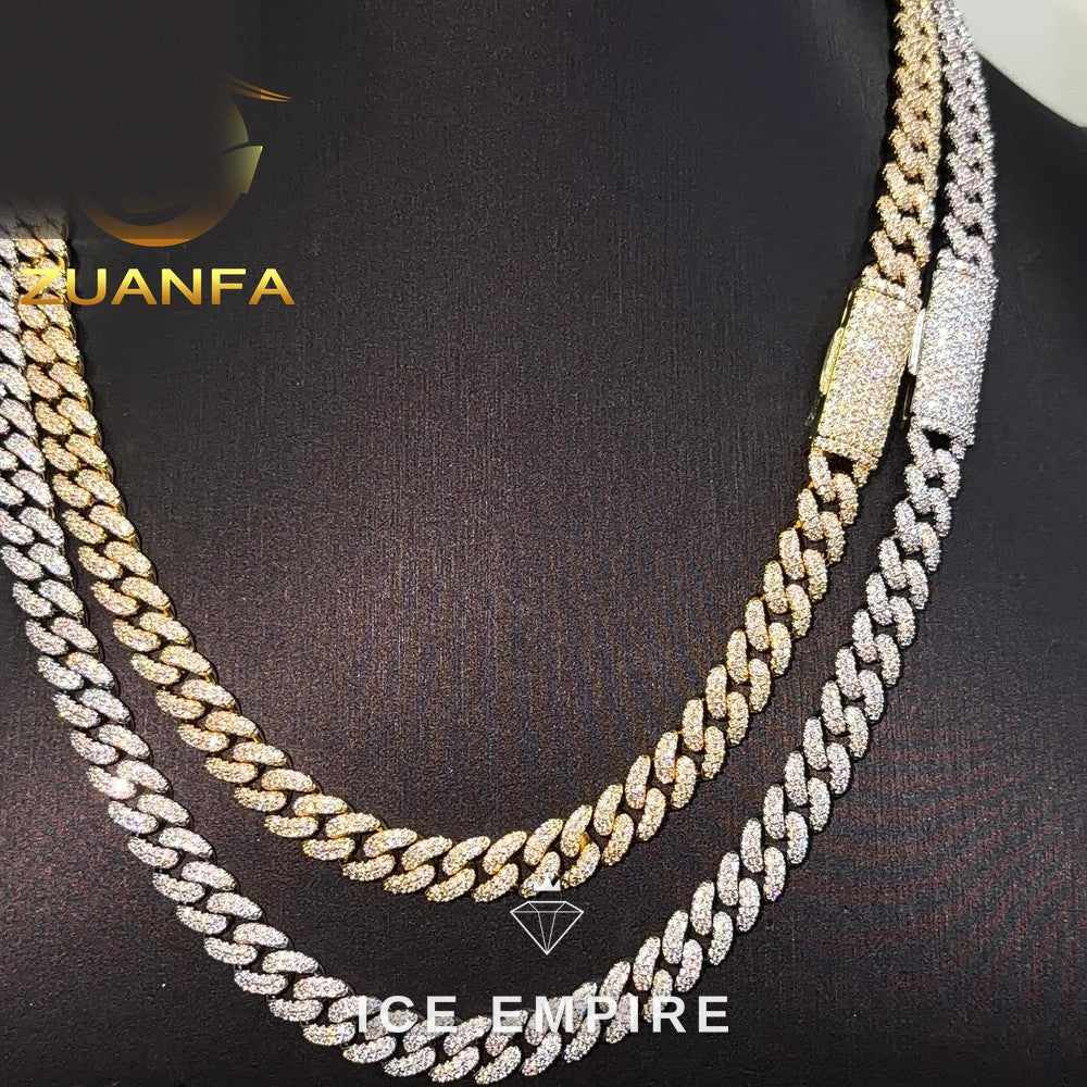 Iced Out 925 Silver Moissanite Cuban Chain