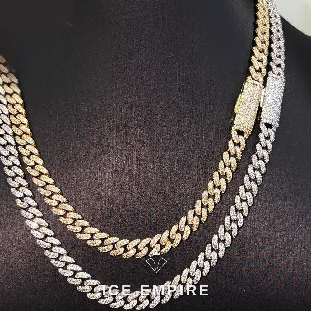 Iced Out 925 Silver Moissanite Cuban Chain