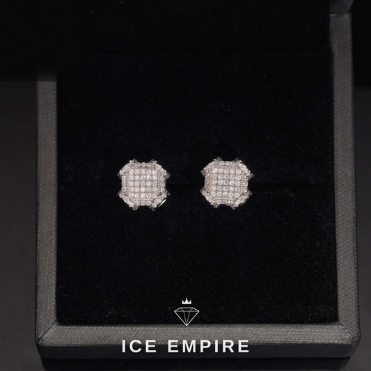 Iced Out 925 Silver Moissanite Stud Earrings