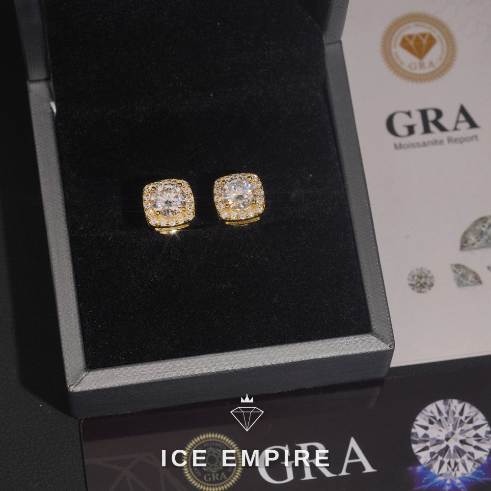 Iced Out Rose Gold Plated Moissanite Earrings