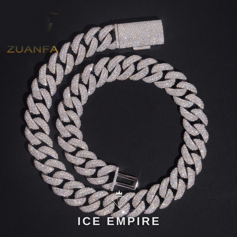 Iced Out Rose Gold Plated Moissanite Cuban Chain