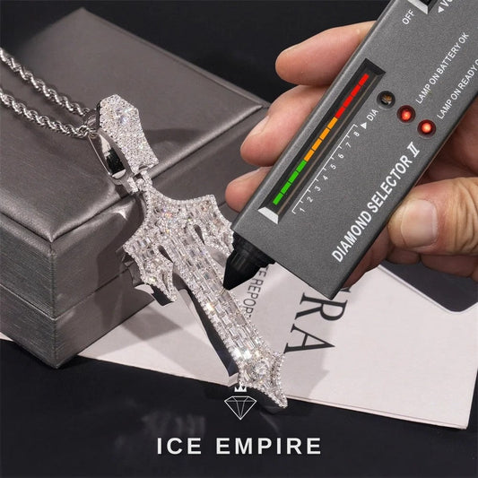 Iced Out Baguette 925 Silver Pendant