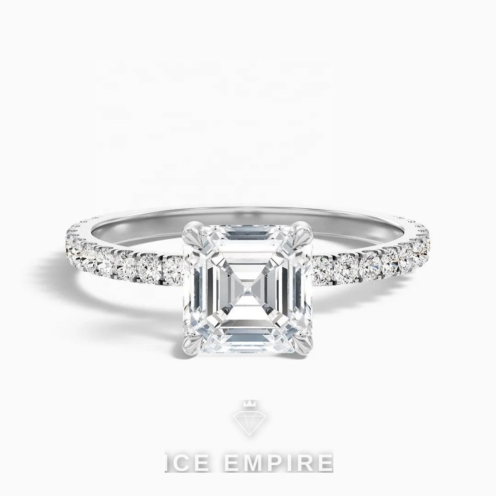 Iced Out 14K Gold Lab Grown Diamond Wedding Band