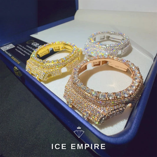 Iced Out 925 Silver Moissanite Watch