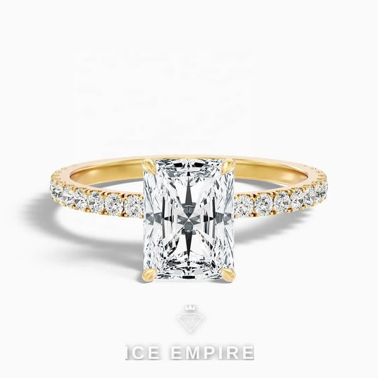 Iced Out 10K Gold Lab Grown Diamond Engagement Ring