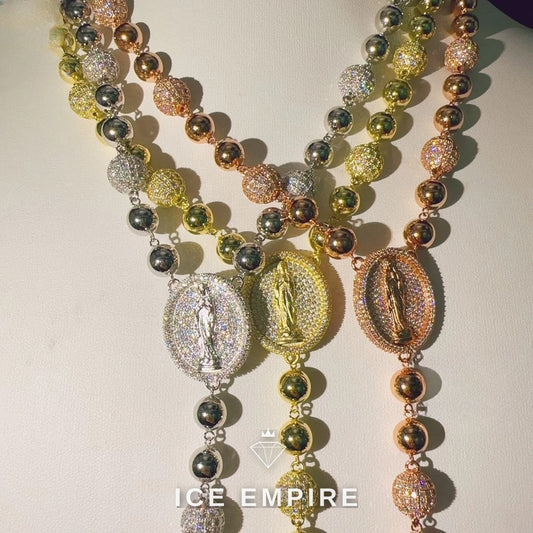Iced Out Rose Gold Moissanite Cuban Chain