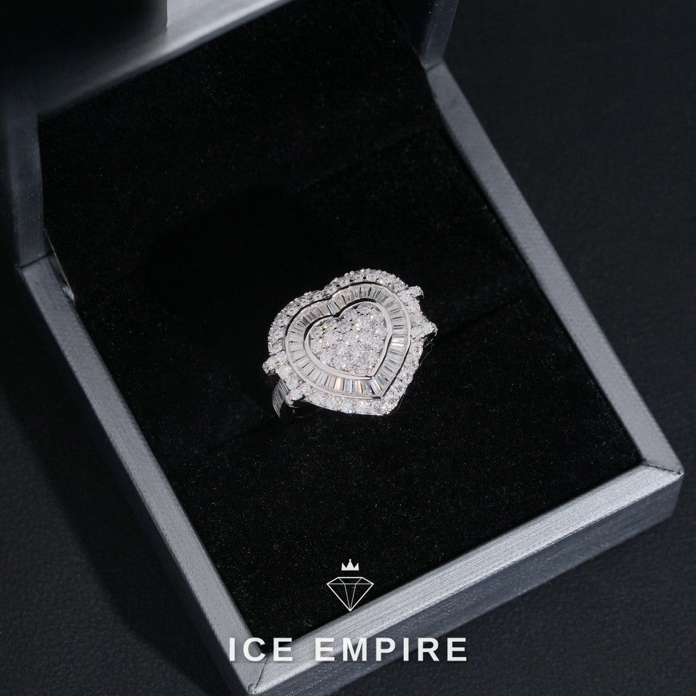 Iced Out Heart Rose Gold Plated Pendant