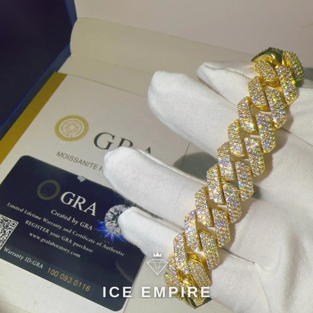 Iced Out 925 Silver Moissanite Cuban Chain