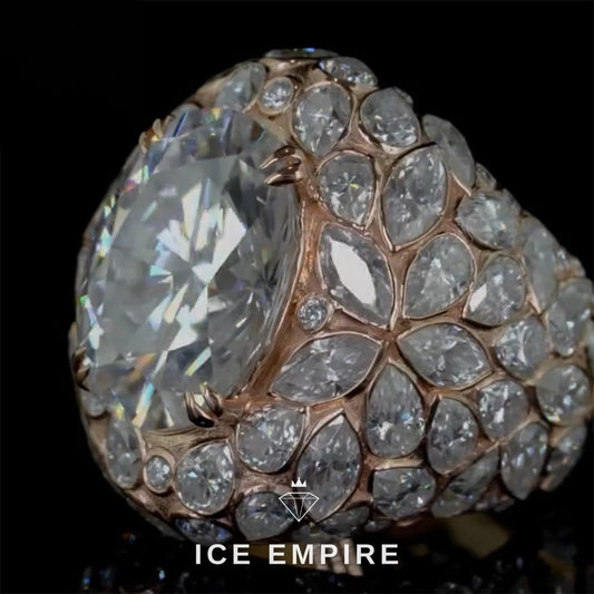 Iced Out 925 Silver Moissanite Ring