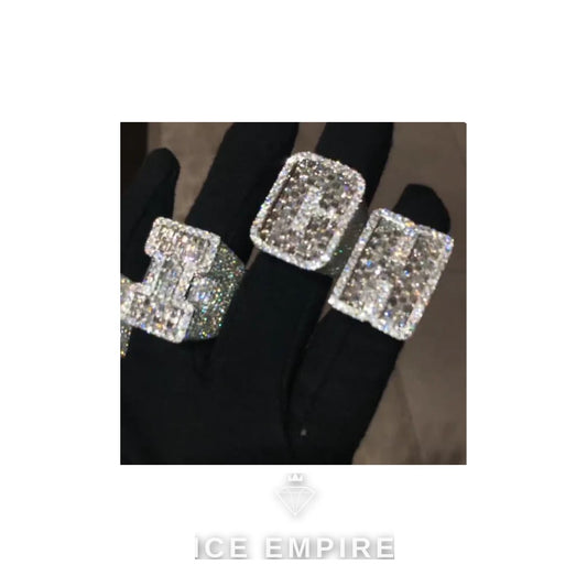 Iced Out Baguette Gold Plated Moissanite Ring