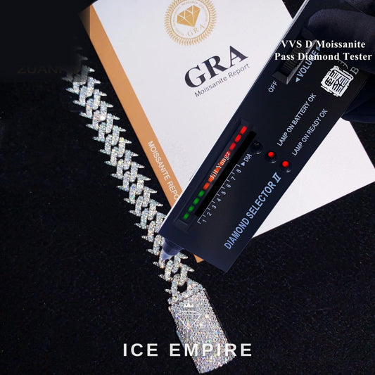 Iced Out Rose Gold Plated Moissanite Cuban Chain