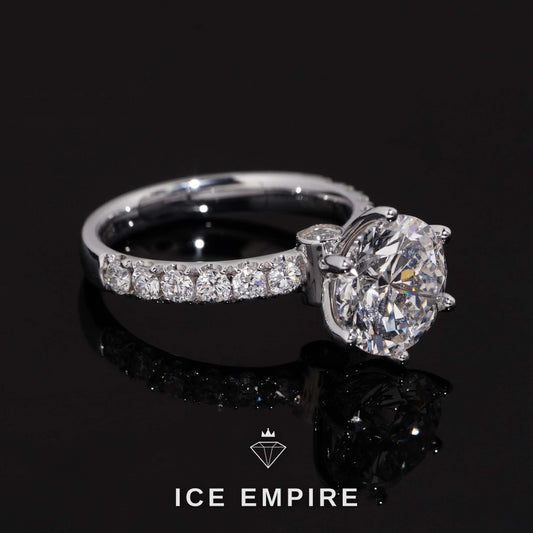 Iced Out 18K Gold Lab Grown Diamond Wedding Band
