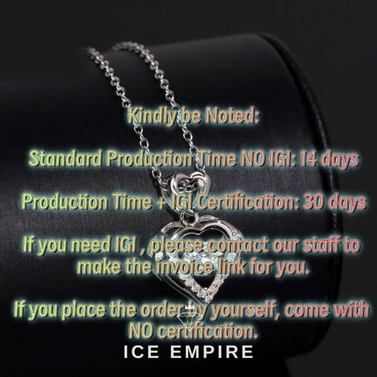 Iced Out Heart 925 Silver Lab Grown Diamond Pendant