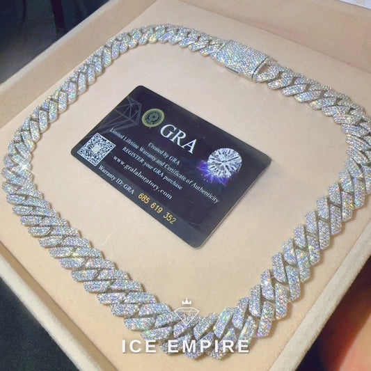 Iced Out Rose Gold Plated Moissanite Cuban Chain