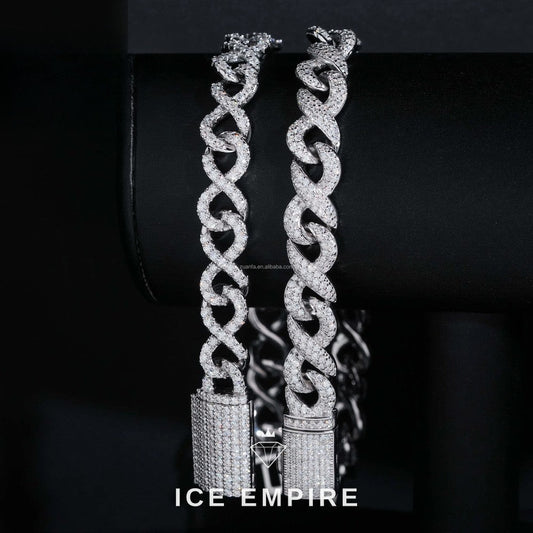 Iced Out 925 Silver Moissanite Cuban Chain