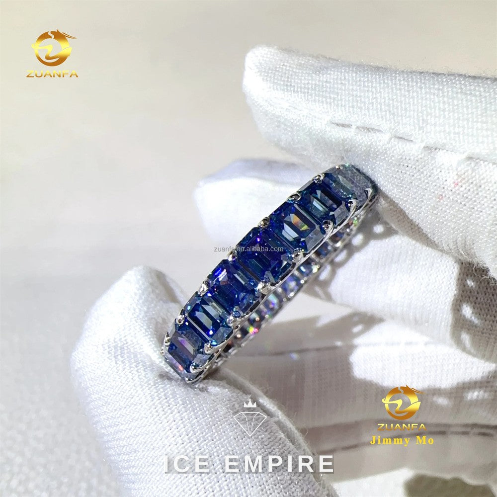 Iced Out 925 Silver Moissanite Ring