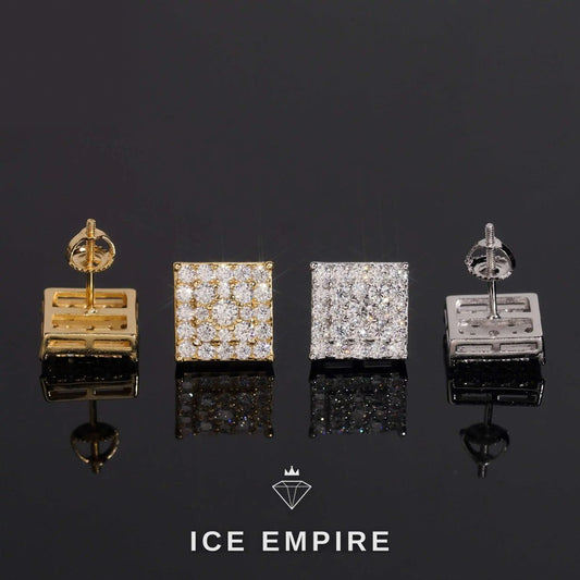 Iced Out Rose Gold Plated Moissanite Stud Earrings