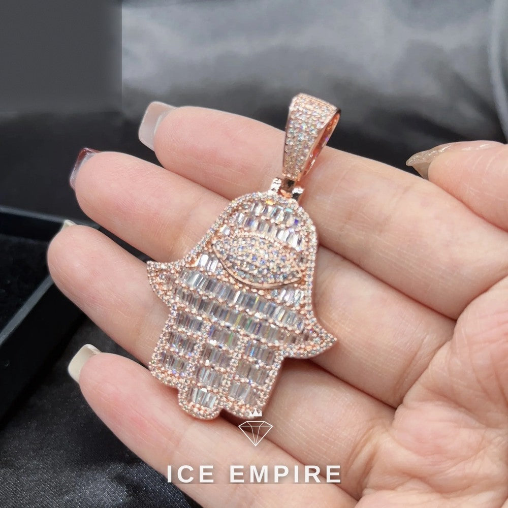 Iced Out Baguette Rose Gold Plated Cuban Chain