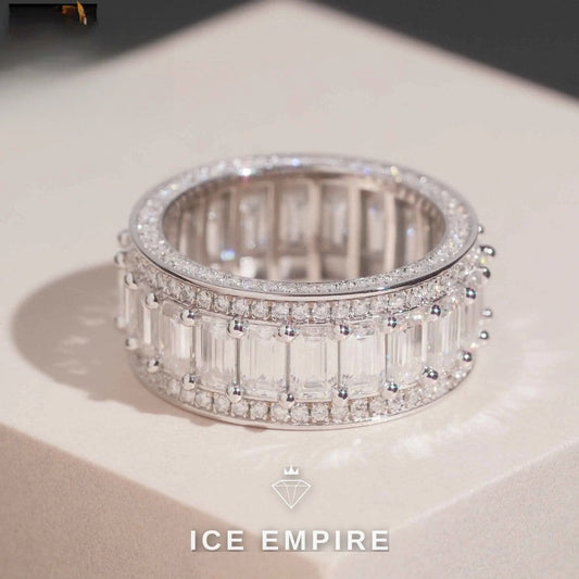 Iced Out 925 Silver Moissanite Ring
