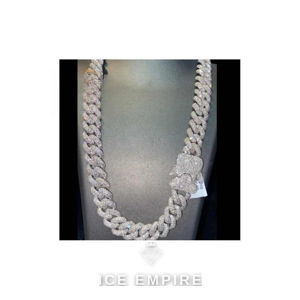 Iced Out Rose Gold Plated Moissanite Cuban Chain