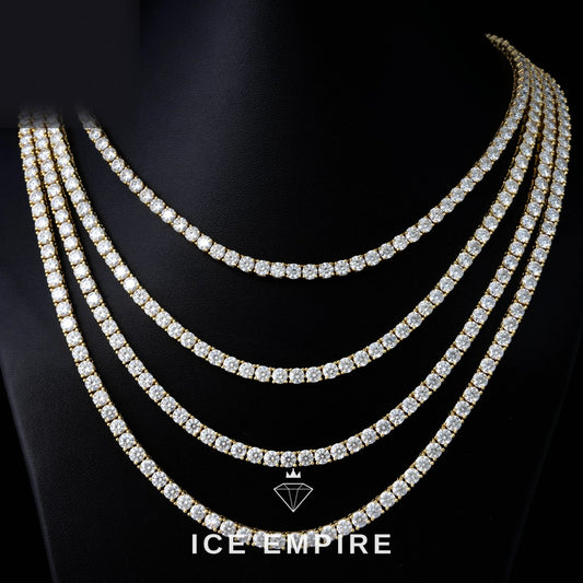 Iced Out Gold Plated Moissanite Cuban Chain