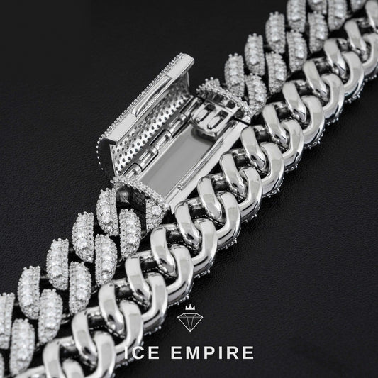Iced Out Rose Gold Plated Moissanite Cuban Chain