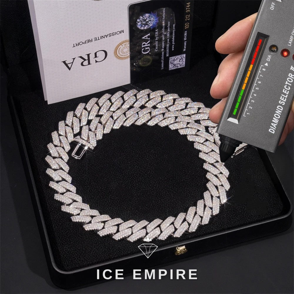 Iced Out Rose Gold Plated Moissanite Cuban Chain
