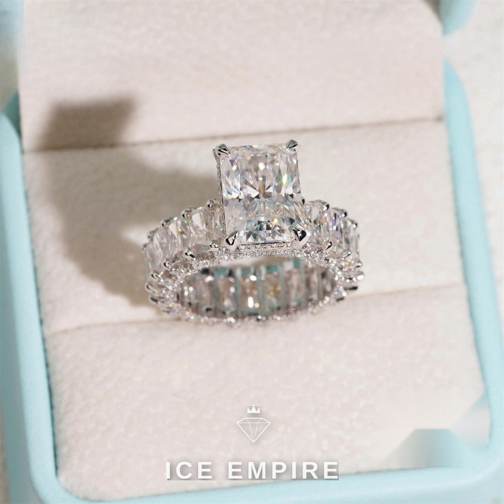 Iced Out 14K Gold Moissanite Ring