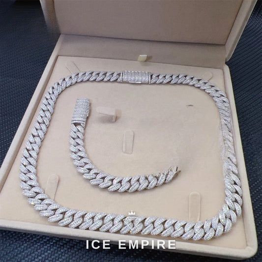 Iced Out Rose Gold Plated Moissanite Cuban Chain