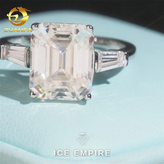 Iced Out Rose Gold Plated Moissanite Wedding Band