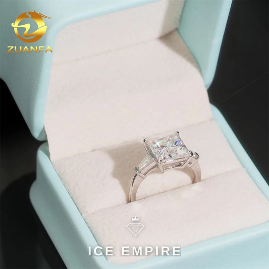 Iced Out 925 Silver Moissanite Wedding Band