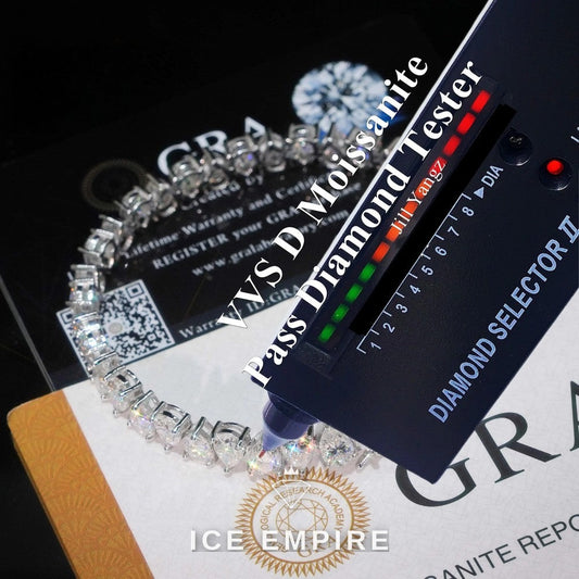 Iced Out Rose Gold Plated Moissanite Tennis Chain