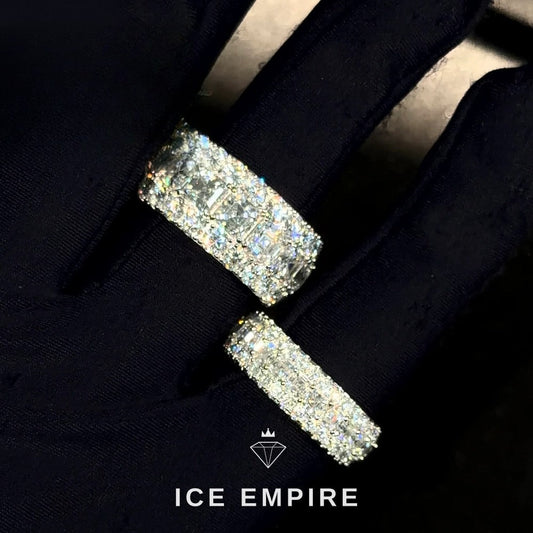 Iced Out 925 Silver Moissanite Hoop Earrings