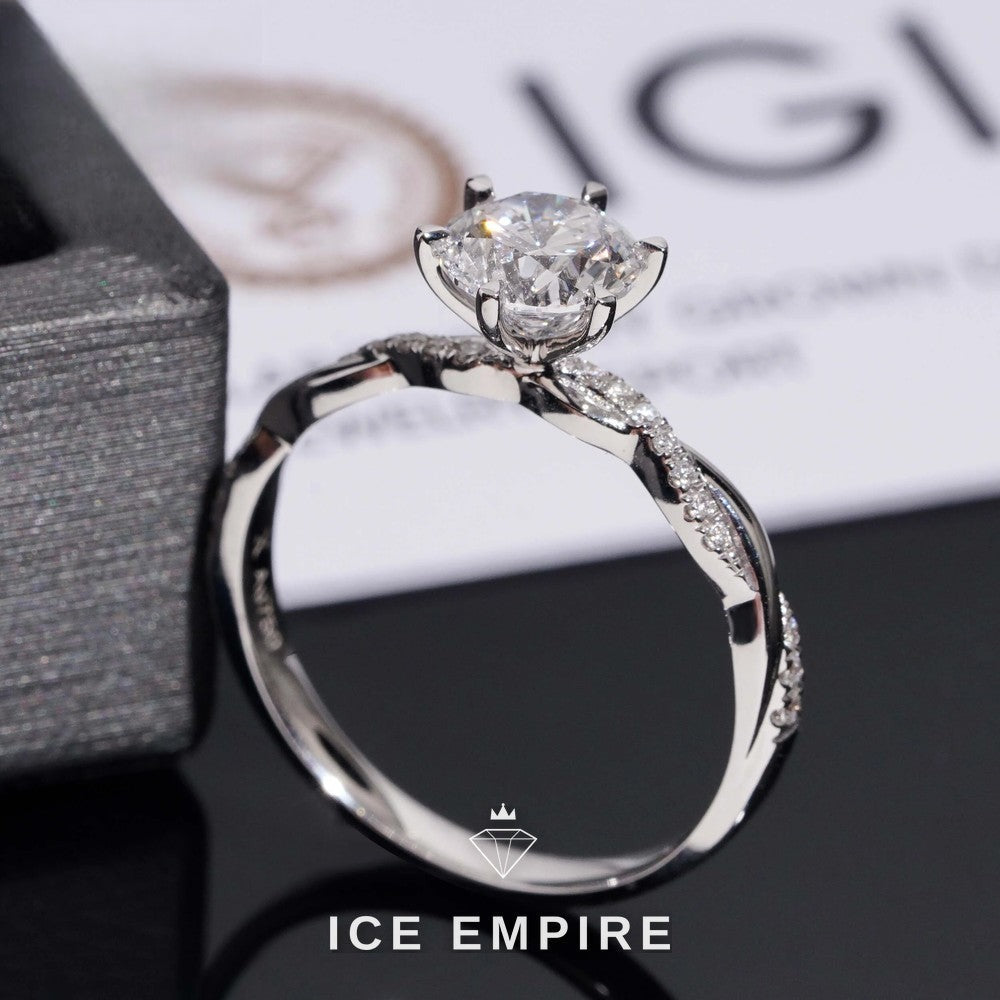 Iced Out Gold Plated Lab Grown Diamond Engagement Ring