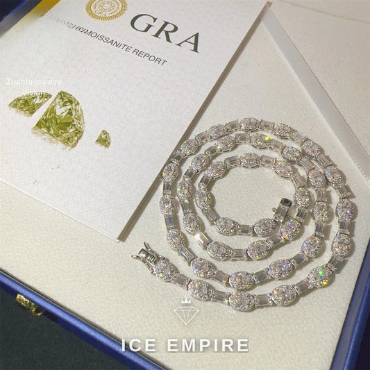 Iced Out Rose Gold Plated Moissanite Cuban Chain