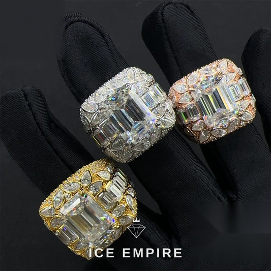 Iced Out 925 Silver Moissanite Ring