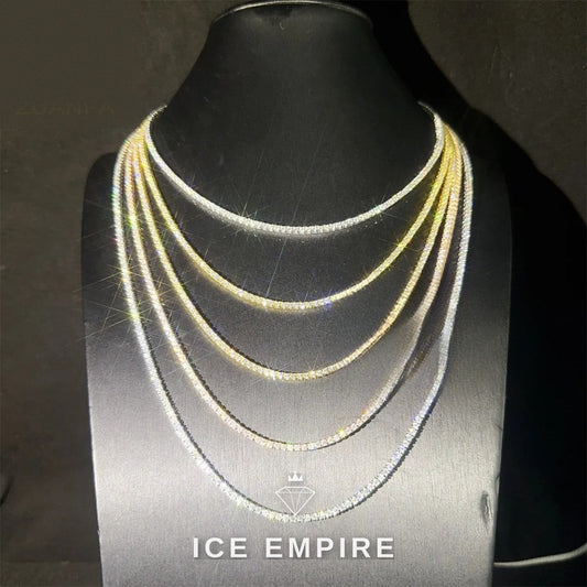 Iced Out Rose Gold Plated Moissanite Tennis Chain