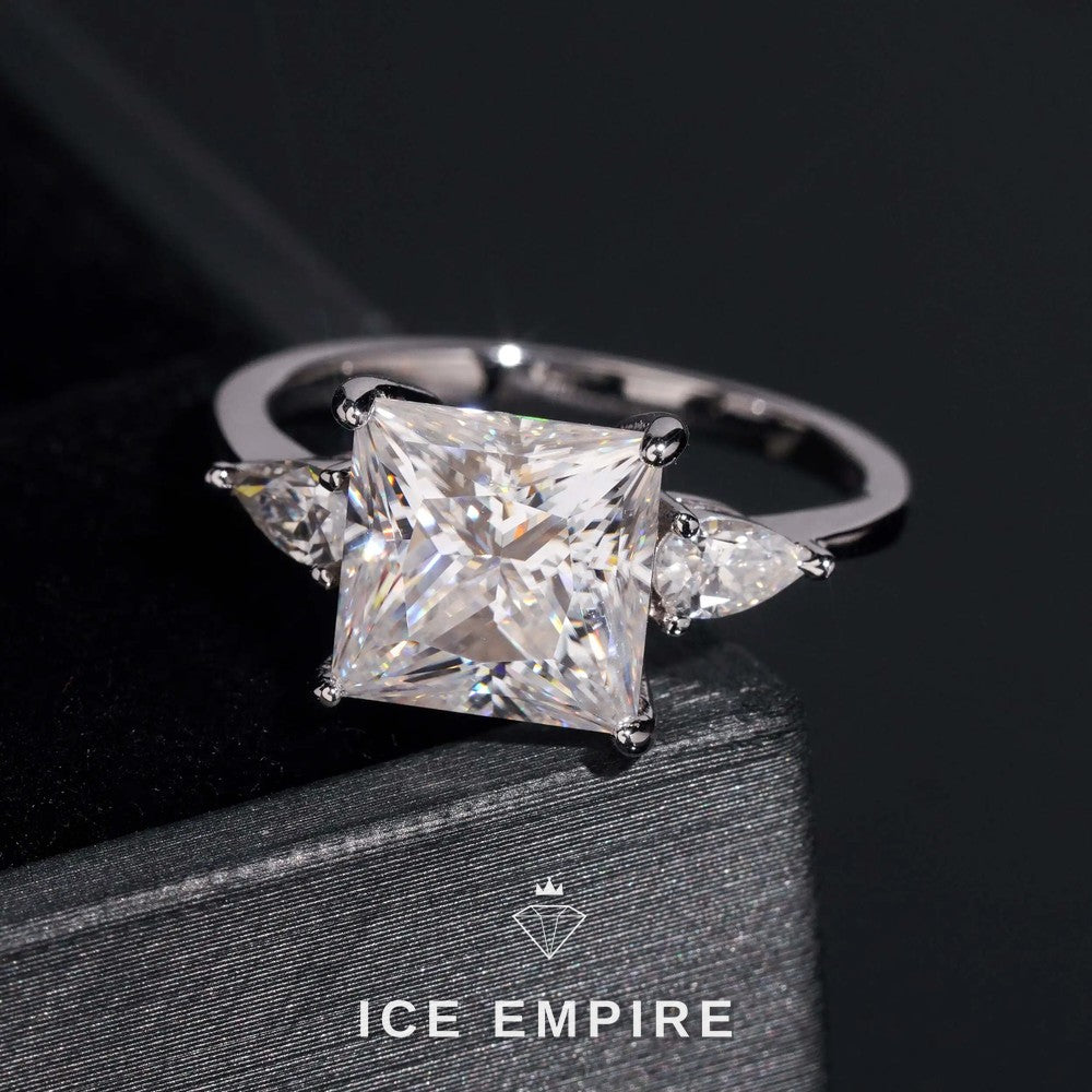 Iced Out Rose Gold Plated Moissanite Engagement Ring