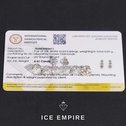 Iced Out 10K Gold Lab Grown Diamond Earrings