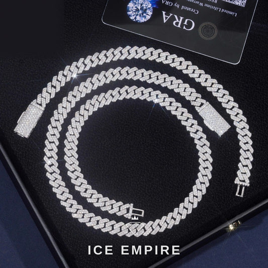 Iced Out Rose Gold Plated Moissanite Cuban Chain