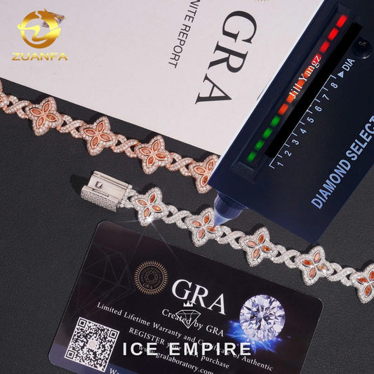 Iced Out 925 Silver Moissanite Cuban Chain