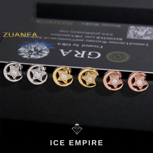 Iced Out 925 Silver Moissanite Earrings