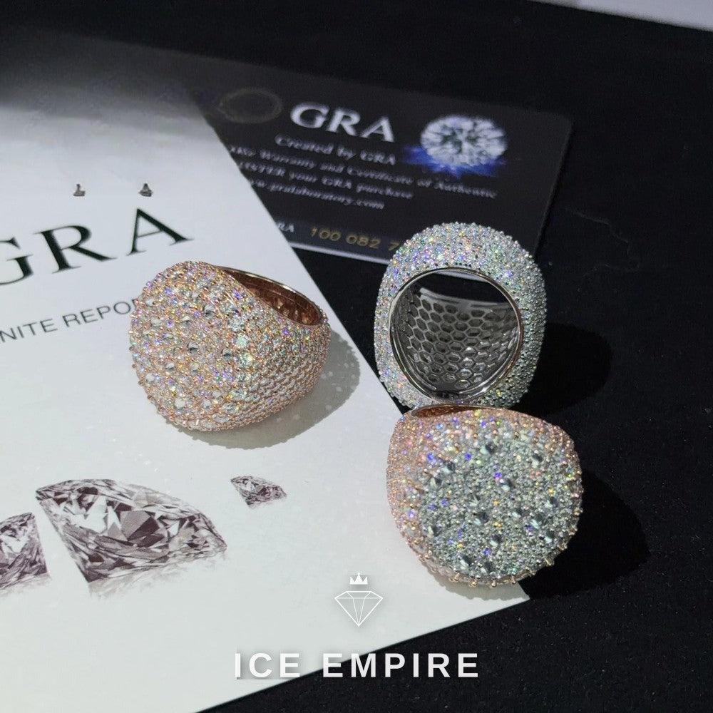 Iced Out 925 Silver Moissanite Ring