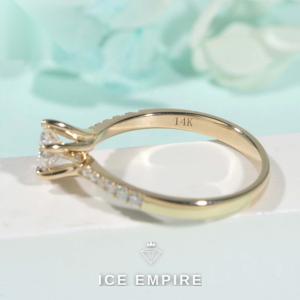Iced Out 9K Gold Moissanite Wedding Band