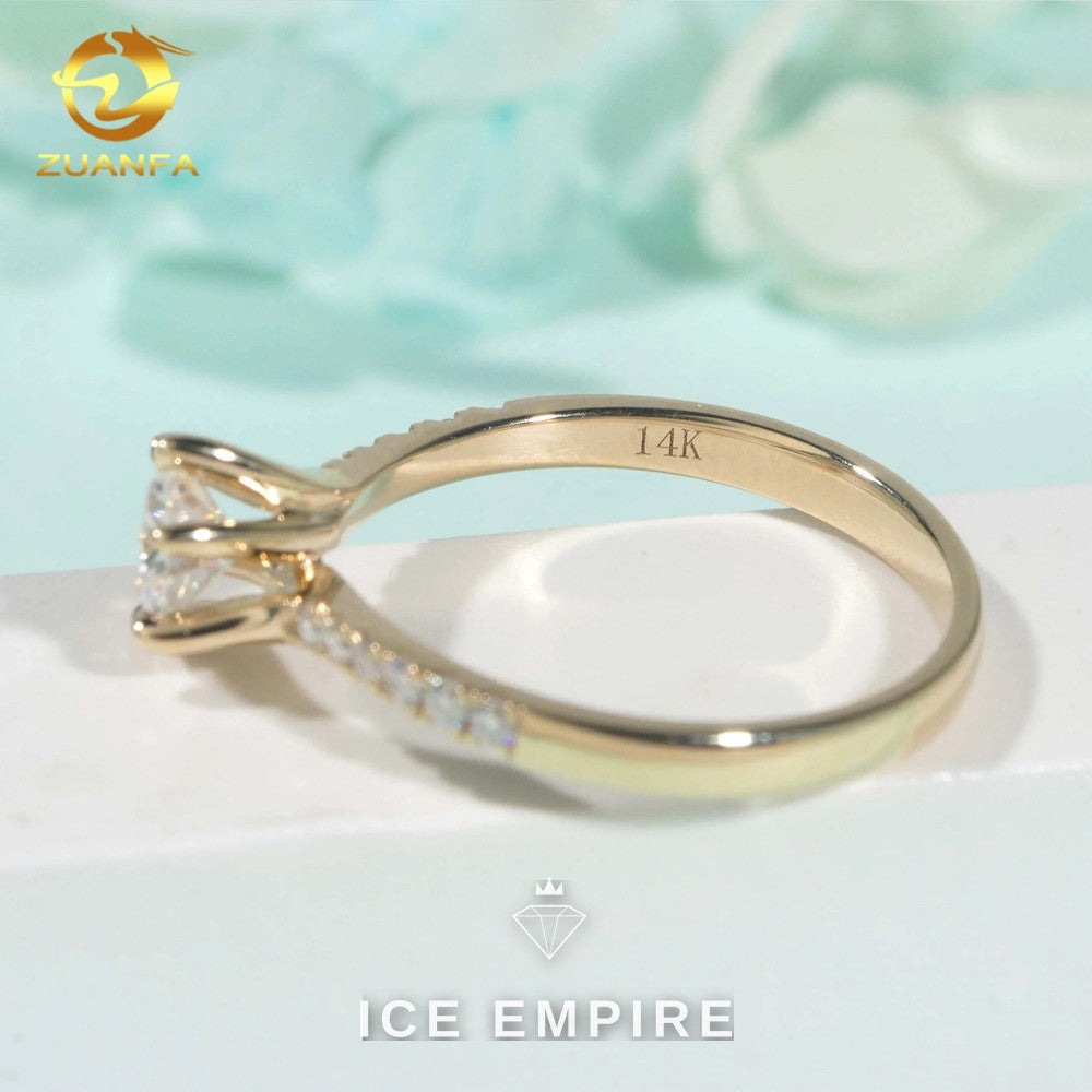Iced Out 9K Gold Moissanite Wedding Band