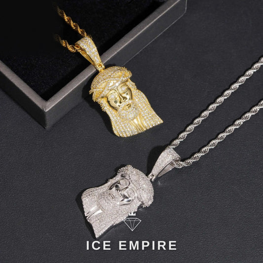 Iced Out 14K Gold Moissanite Pendant