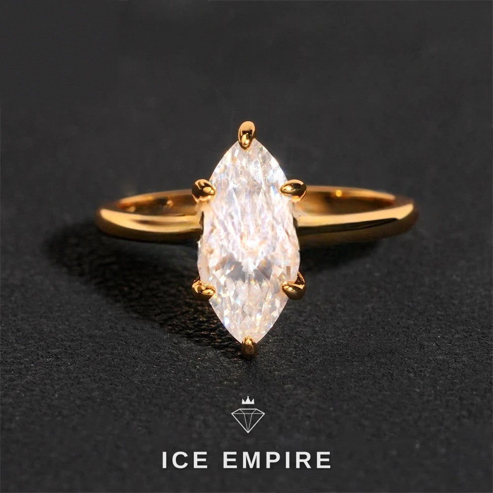 Iced Out 925 Silver Moissanite Engagement Ring
