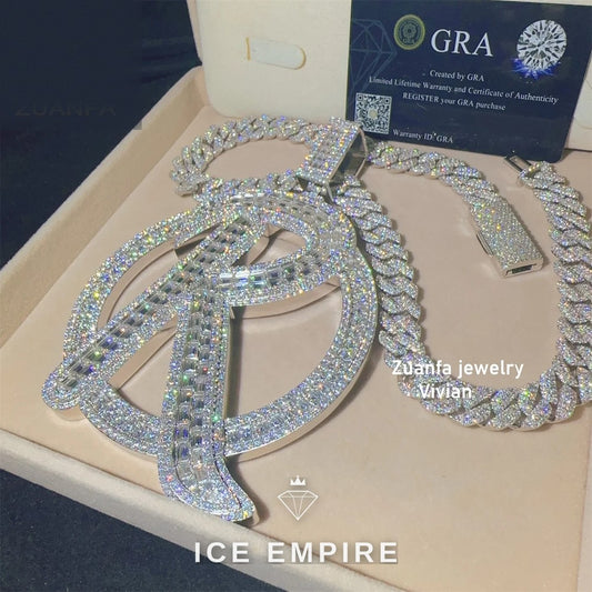 Iced Out 925 Silver Moissanite Pendant